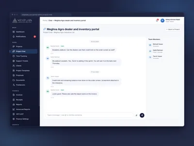 Project chat between a client and the delivery team